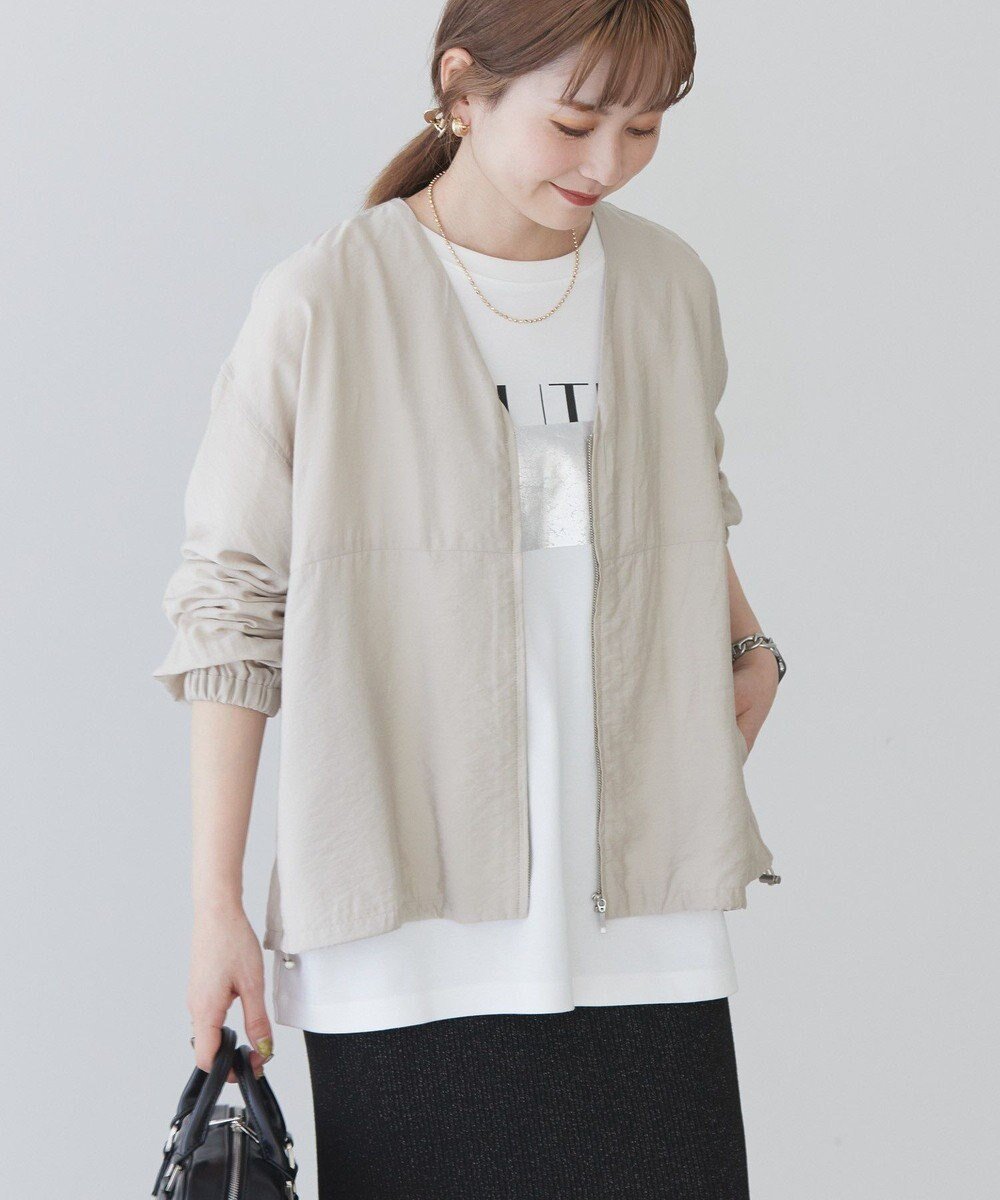 【アメリカンホリック/AMERICAN HOLIC】のVネックZIPブルゾン インテリア・キッズ・メンズ・レディースファッション・服の通販 founy(ファニー) 　ファッション　Fashion　レディースファッション　WOMEN　アウター　Coat Outerwear　ジャケット　Jackets　ブルゾン　Blouson/Jackets　おすすめ　Recommend　ジャケット　Jacket　ドローコード　Draw Cord　フェミニン　Feminine　ブルゾン　Blouson　ポケット　Pocket　ロング　Long　再入荷　Restock/Back In Stock/Re Arrival　夏　Summer　春　Spring　S/S・春夏　Ss・Spring/Summer　Light Beige|ID: prp329100004466811 ipo3291000000031826094