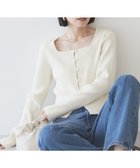 【アメリカンホリック/AMERICAN HOLIC】のスクエアリブニットカーディガン Ivory|ID: prp329100004466823 ipo3291000000032747419