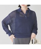 【アメリカンホリック/AMERICAN HOLIC】のメタルライクニットポロ Navy|ID: prp329100004466828 ipo3291000000031895523