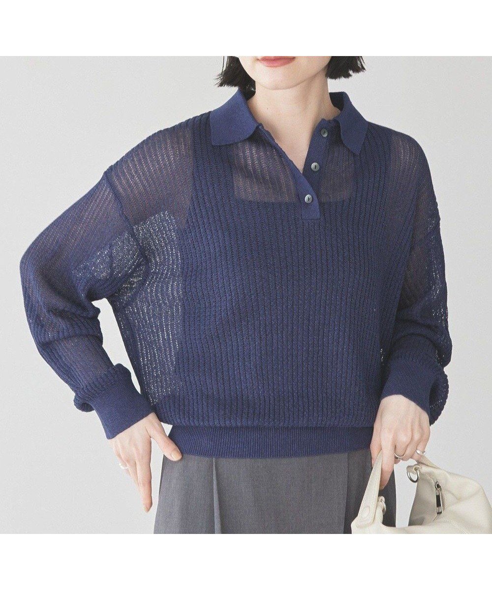 【アメリカンホリック/AMERICAN HOLIC】のメタルライクニットポロ インテリア・キッズ・メンズ・レディースファッション・服の通販 founy(ファニー) 　ファッション　Fashion　レディースファッション　WOMEN　トップス・カットソー　Tops/Tshirt　ニット　Knit Tops　おすすめ　Recommend　インナー　Inner　セーター　Sweater　ハーフ　Half　ポケット　Pocket　メタル　Metal　ロング　Long　夏　Summer　春　Spring　S/S・春夏　Ss・Spring/Summer　Navy|ID: prp329100004466828 ipo3291000000031895523