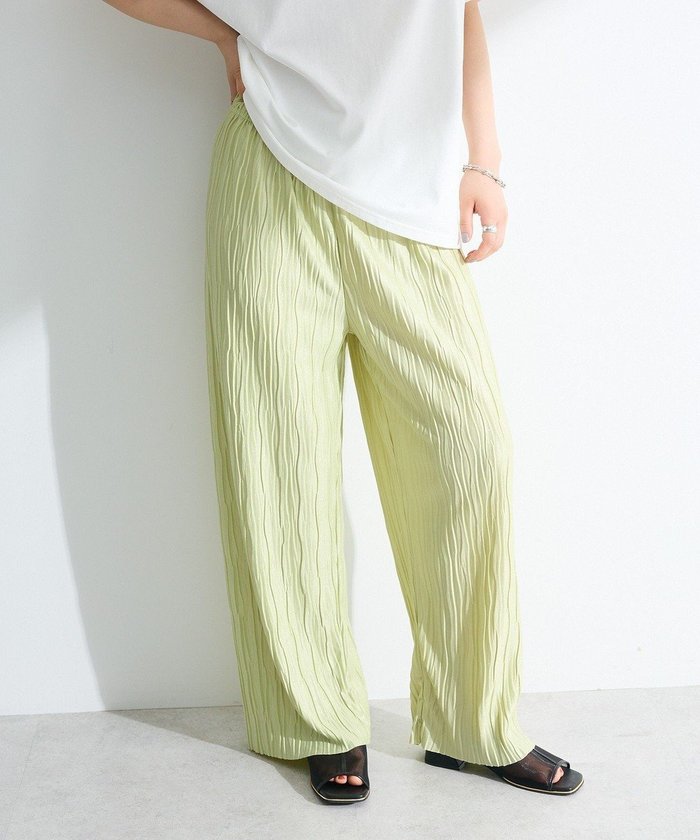 【グリーンパークス/Green Parks】のセルフカットウェーブプリーツパンツ インテリア・キッズ・メンズ・レディースファッション・服の通販 founy(ファニー) https://founy.com/ ファッション Fashion レディースファッション WOMEN パンツ Pants ウェーブ Wave ストレート Straight ランダム Random ワイド Wide 夏 Summer 春 Spring S/S・春夏 Ss・Spring/Summer |ID: prp329100004466834 ipo3291000000031810370