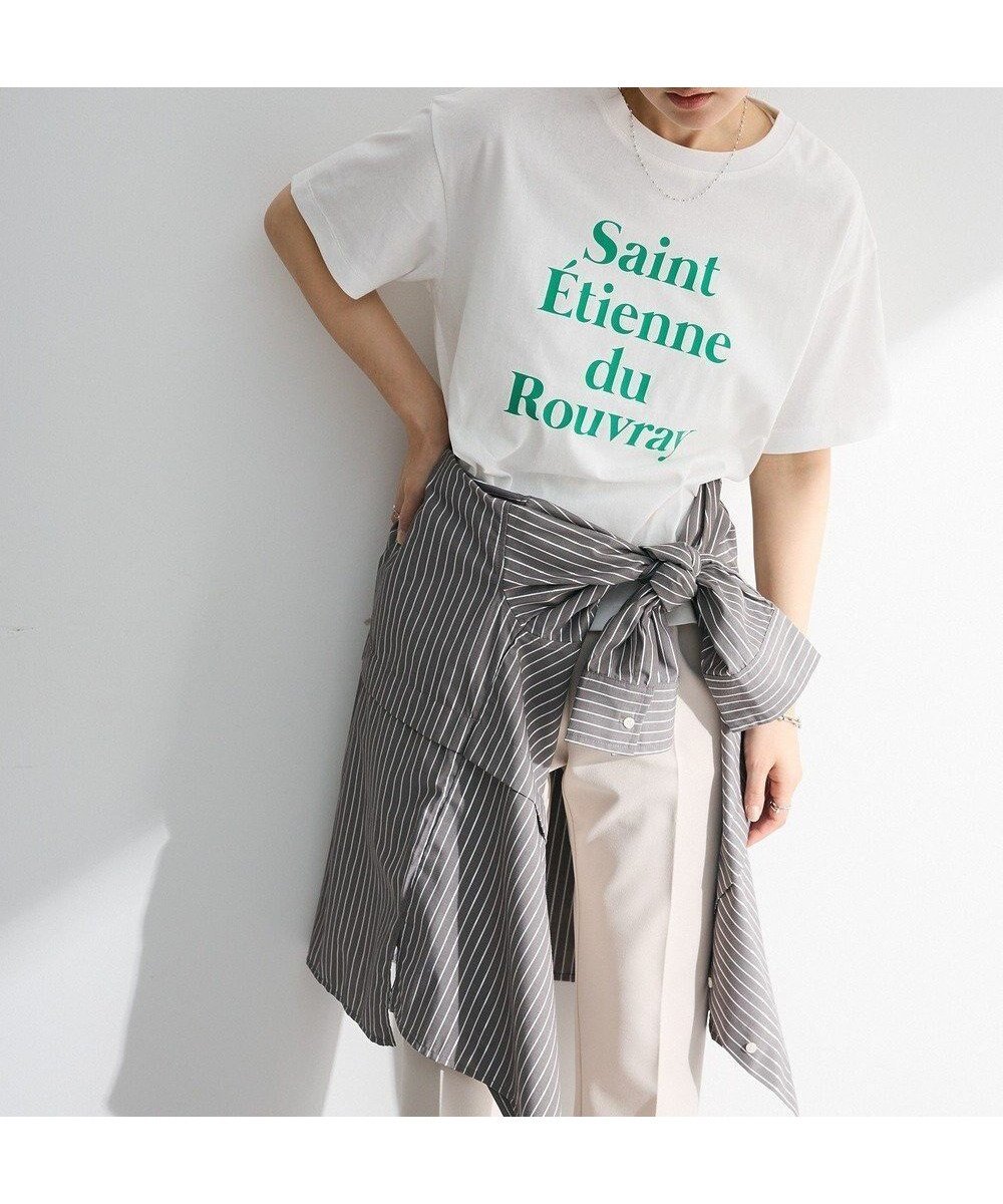 【グリーンパークス/Green Parks】の多段フェミニンロゴボックスTシャツ インテリア・キッズ・メンズ・レディースファッション・服の通販 founy(ファニー) 　ファッション　Fashion　レディースファッション　Fashion for Women　トップス・カットソー　Cut & Sew Tops　シャツ・ブラウス・オフィスカジュアル　Elegant Blouses & Button-Ups　ロングTシャツ・Tシャツ　Longline T-Shirts & Tees　カットソー・ベーシックTシャツ　Cut-and-Sewn Tops / Stretch Tees & Basics　おすすめ　Recommended / Our Picks　カットソー　Cut and Sewn Top　コンパクト　Compact, Small Size　スリット　Slit, Slit Detail　バランス　Balance, Style Balance　フェミニン　Feminine, Girly　ヘムライン　Hemline, Bottom Cut　ボトム　Bottoms, Lower Wear　ポケット　Pocket, Pocket Detail　今季　This Season, Current Season　夏　Summer　春　Spring　S/S・春夏　SS, Spring/Summer, Warm Season　Off White|ID: prp329100004466867 ipo3291000000031348164