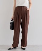 【グリーンパークス/Green Parks】の・ELENCARE DUE リネンライク2タックパンツ Brown|ID: prp329100004466914 ipo3291000000032410561