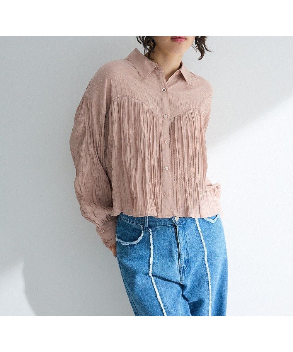【グリーンパークス/Green Parks】の・SUGAR SPOON ワッシャーキリカエブラウス インテリア・キッズ・メンズ・レディースファッション・服の通販 founy(ファニー) 　ファッション　Fashion　レディースファッション　Fashion for Women　トップス・カットソー　Cut & Sew Tops　シャツ・ブラウス・オフィスカジュアル　Elegant Blouses & Button-Ups　おすすめ　Recommended / Our Picks　ギャザー　Gathered, Ruffled　シンプル　Simple, Minimal　トレンド　Trend, Trending Now　フェミニン　Feminine, Girly　ボトム　Bottoms, Lower Wear　ポケット　Pocket, Pocket Detail　ワイド　Wide, Wide Fit　ワッシャー　Washer, Crinkled Finish　夏　Summer　春　Spring　S/S・春夏　SS, Spring/Summer, Warm Season　Pink|ID: prp329100004466924 ipo3291000000032734209