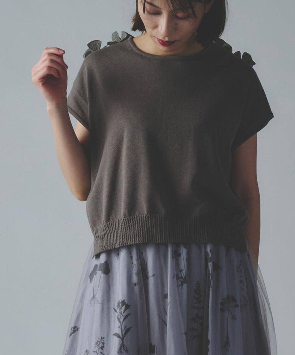 【ムーク/muuc】の花モチーフ付きコットンニットプルオーバー 人気、トレンドファッション・服の通販 founy(ファニー) 　ファッション　Fashion　レディースファッション　WOMEN　トップス・カットソー　Tops/Tshirt　ニット　Knit Tops　プルオーバー　Pullover　オレンジ　Orange　春　Spring　シンプル　Simple　セーター　Sweater　透かし　Watermark　モチーフ　Motif　無地　Plain Color　S/S・春夏　Ss・Spring/Summer　夏　Summer　 other-1|ID: prp329100004466993 ipo3291000000032301962