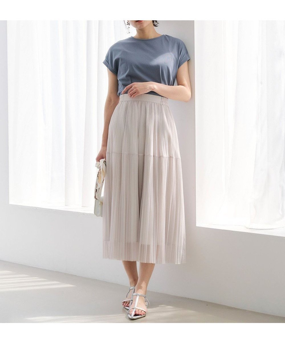 【エニィ スィス/any SiS】の【洗える】シアーストライププリーツ スカート 人気、トレンドファッション・服の通販 founy(ファニー) ファッション Fashion レディースファッション Fashion for Women スカート Skirts プリーツスカート / 上品フェミニンスタイル Pleated Skirts クリスタル Crystal, Swarovski シアー Sheer, See-Through シャドー Shadow, Subtle Pattern ストライプ Stripe, Striped Pattern チュール Tulip, Tulip Motif ティアードスカート Tiered Skirt, Flounced Skirt フラット Flat, Flat Shoes プリーツ Pleats, Pleated エレガント 上品 Elegant 夏 Summer 春 Spring S/S・春夏 SS, Spring/Summer, Warm Season 洗える Machine Washable other-1|ID: prp329100004467145 ipo3291000000034308986