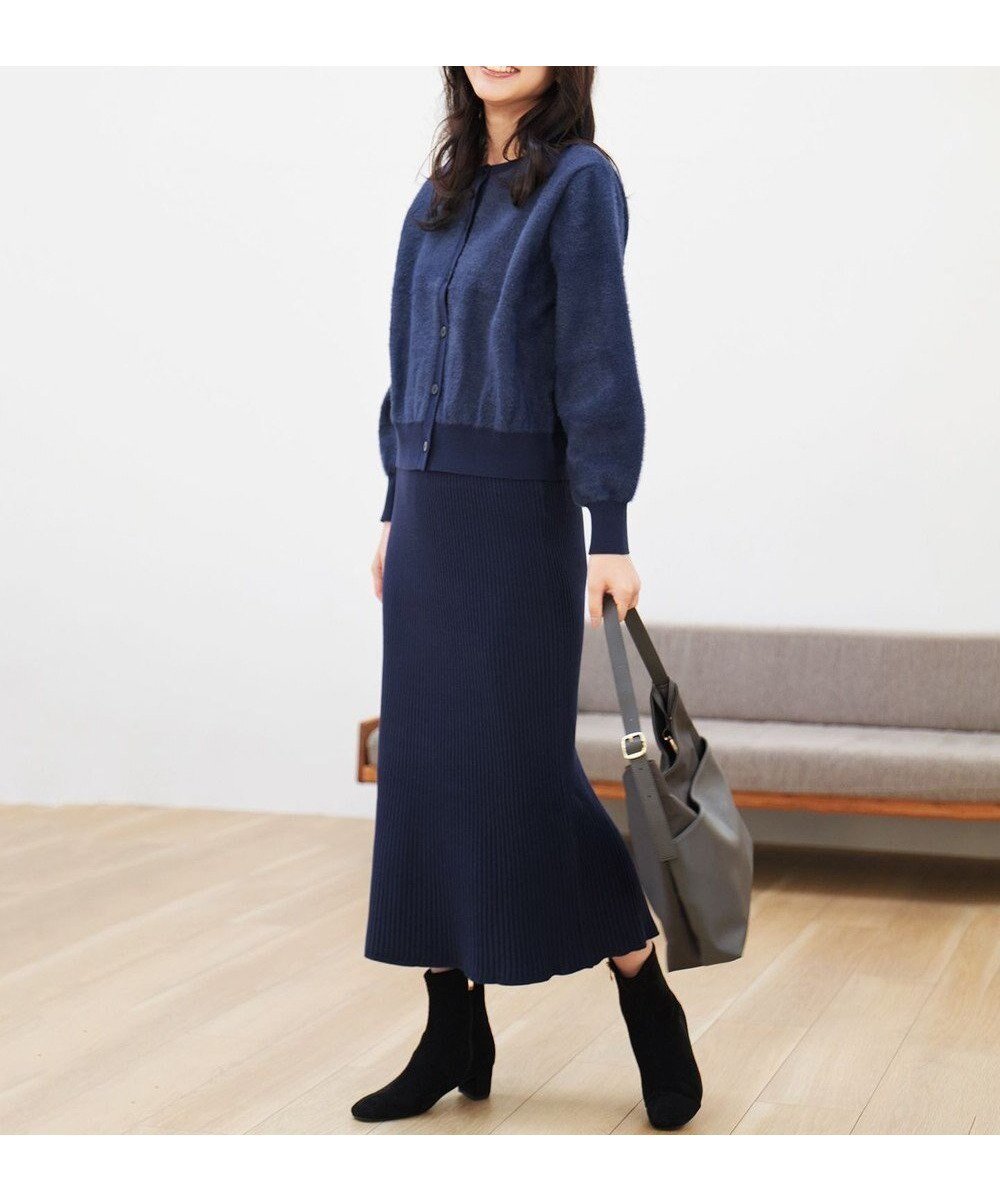 【エニー/ANY】のフェザーカーディガン×ニットスカートセットアップ インテリア・キッズ・メンズ・レディースファッション・服の通販 founy(ファニー) ファッション Fashion レディースファッション Fashion for Women セットアップ Matching Sets スカート・ミニ/ミディ/マキシ Skirts / Mini, Midi & Maxi Skirts カーディガン Cardigan, Knitwear コンビ Combo, Combination Style ショート Short, Short Length セットアップ Set-Up, Coordinated Outfit フェザー Feather, Feather Detail フレア Flare, Flared A/W・秋冬 Autumn/Winter ネイビー|ID: prp329100004467157 ipo3291000000034296305