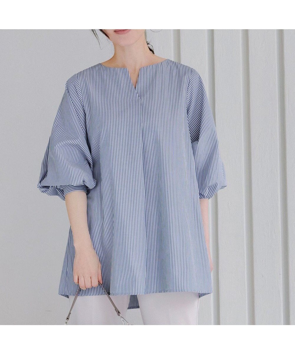 【ティアクラッセ/Tiaclasse】の【洗える】パフスリーブチュニックブラウス 人気、トレンドファッション・服の通販 founy(ファニー) ファッション Fashion レディースファッション Fashion for Women トップス・カットソー Cut & Sew Tops シャツ・ブラウス・オフィスカジュアル Elegant Blouses & Button-Ups アクセサリー Fashion Accessories ウォッシャブル Machine Washable 春 Spring 洗える Machine Washable 秋 Autumn カフス Cuff Design シューズ Shoes, Footwear ストライプ Stripe, Striped Pattern スマート Smart, Elegant スリーブ Sleeve, Long Sleeve / Short Sleeve チュニック Tunic, Long Top 長袖 Long Sleeve, Full Sleeve フレア Flare, Flared ポケット Pocket, Pocket Detail 無地 Plain, Solid Color ヨーク Yoke, Yoke Design ロング Long, Long-Length S/S・春夏 SS, Spring/Summer, Warm Season 再入荷 Restock / Back in Stock 夏 Summer 新作・新入荷 New Arrivals / New In other-1|ID: prp329100004467209 ipo3291000000033683569