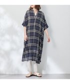 【エニィファム/any FAM】のフレンチリネンシャツワンピース ネイビーチェック|ID: prp329100004467363 ipo3291000000031967064