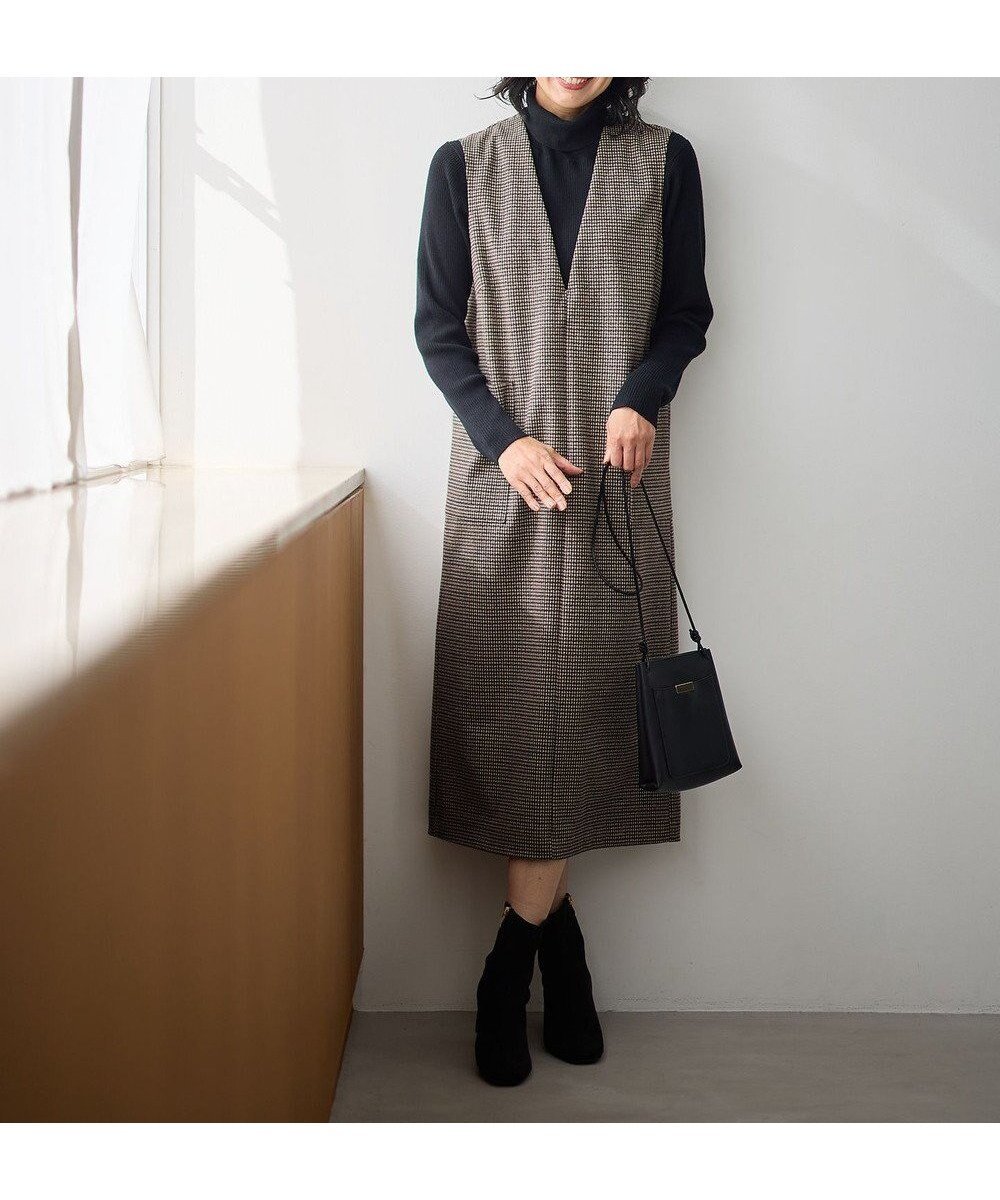 【エニー/ANY】の【手洗い可】ラメチェックジャガードワンピース インテリア・キッズ・メンズ・レディースファッション・服の通販 founy(ファニー) ファッション Fashion レディースファッション Fashion for Women スカート Skirts おすすめ Recommended / Our Picks インナー Innerwear タートルネック Turtleneck, High Neck チェック Check, Plaid, Tartan ポケット Pocket, Pocket Detail A/W・秋冬 Autumn/Winter ベージュ×ブラック|ID: prp329100004467366 ipo3291000000034296766