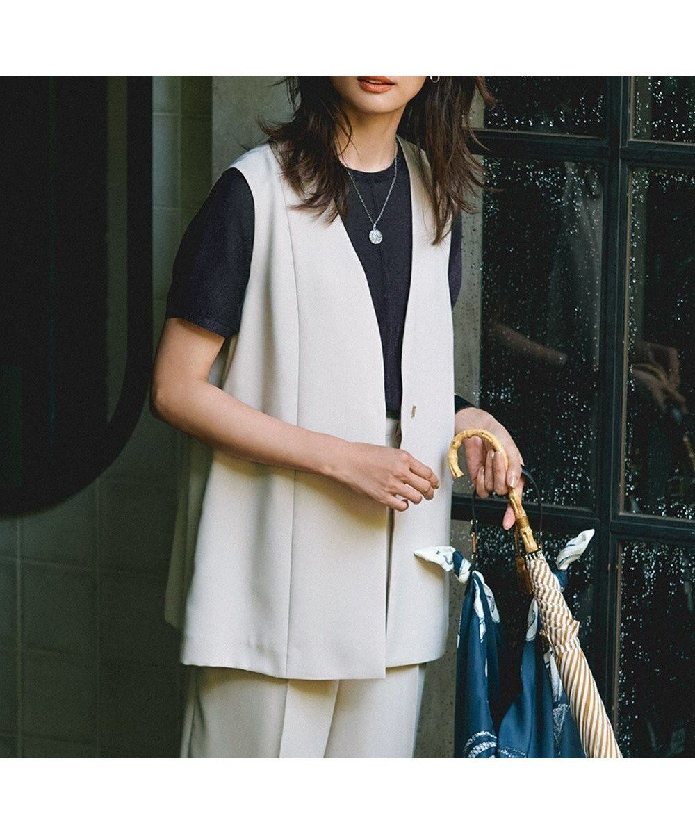 【23区/NIJYUSANKU】の【撥水加工/UVカット】キューティクルストレッチツイル ジレ インテリア・キッズ・メンズ・レディースファッション・服の通販 founy(ファニー) ファッション Fashion レディースファッション Fashion for Women アウター Coat / Outerwear Collection レディースジャケット・軽アウター Jackets 春 Spring 洗える Machine Washable シェイプ Shape, Slim Fit ジャケット Jacket, Outerwear セットアップ Set-Up, Coordinated Outfit ボトム Bottoms, Lower Wear ワイド Wide, Wide Fit S/S・春夏 SS, Spring/Summer, Warm Season おすすめ Recommended / Our Picks 夏 Summer 2024年 2024 2024春夏・S/S Spring/Summer 2024 SS24 エレガント 上品 Elegant ベージュ系|ID: prp329100004467456 ipo3291000000035126332