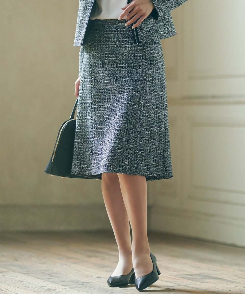 【23区/NIJYUSANKU】の【セットアップ対応】シャインツイードストレッチ スカート 人気、トレンドファッション・服の通販 founy(ファニー) 　ファッション　Fashion　レディースファッション　WOMEN　セットアップ　Setup　スカート　Skirt　ジャケット　Jacket　ストレッチ　Stretch　セットアップ　Set Up　ツイード　Tweed　定番　Standard　バランス　Balance　フレア　Flare　ブレード　Blade　ブローチ　Brooch　ベーシック　Basic　ミックス　Mix　モノトーン　Monotone　無地　Plain Color　A/W・秋冬　Aw・Autumn/Winter・Fw・Fall-Winter　S/S・春夏　Ss・Spring/Summer　夏　Summer　エレガント 上品　Elegant　セレモニー　Ceremony　入学式　Entrance Ceremony　卒業式　Graduation Ceremony　ビジネス 仕事 通勤　Business　 other-1|ID: prp329100004467481 ipo3291000000031983968