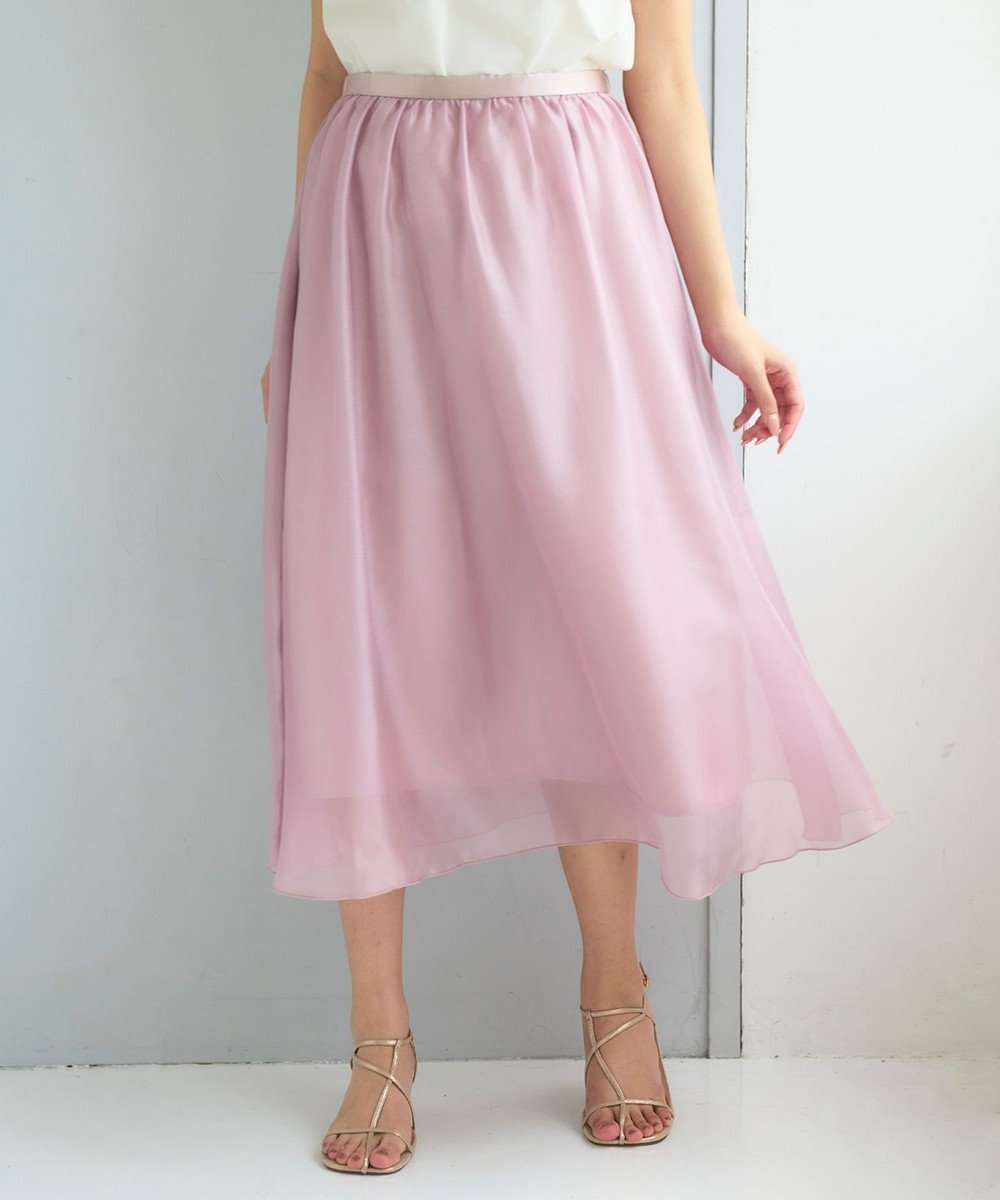 【フェルゥ/Feroux】の【洗える】シアーギャザーフレア スカート インテリア・キッズ・メンズ・レディースファッション・服の通販 founy(ファニー) 　ファッション　Fashion　レディースファッション　Fashion for Women　スカート　Skirts　Aライン・フレアスカート　A-Line & Flared Skirts　ギャザー　Gathered, Ruffled　シアー　Sheer, See-Through　トレンド　Trend, Trending Now　ロマンティック　Romantic, Feminine Style　エレガント 上品　Elegant　夏　Summer　春　Spring　S/S・春夏　SS, Spring/Summer, Warm Season　洗える　Machine Washable　ピンク系|ID: prp329100004467495 ipo3291000000034757356
