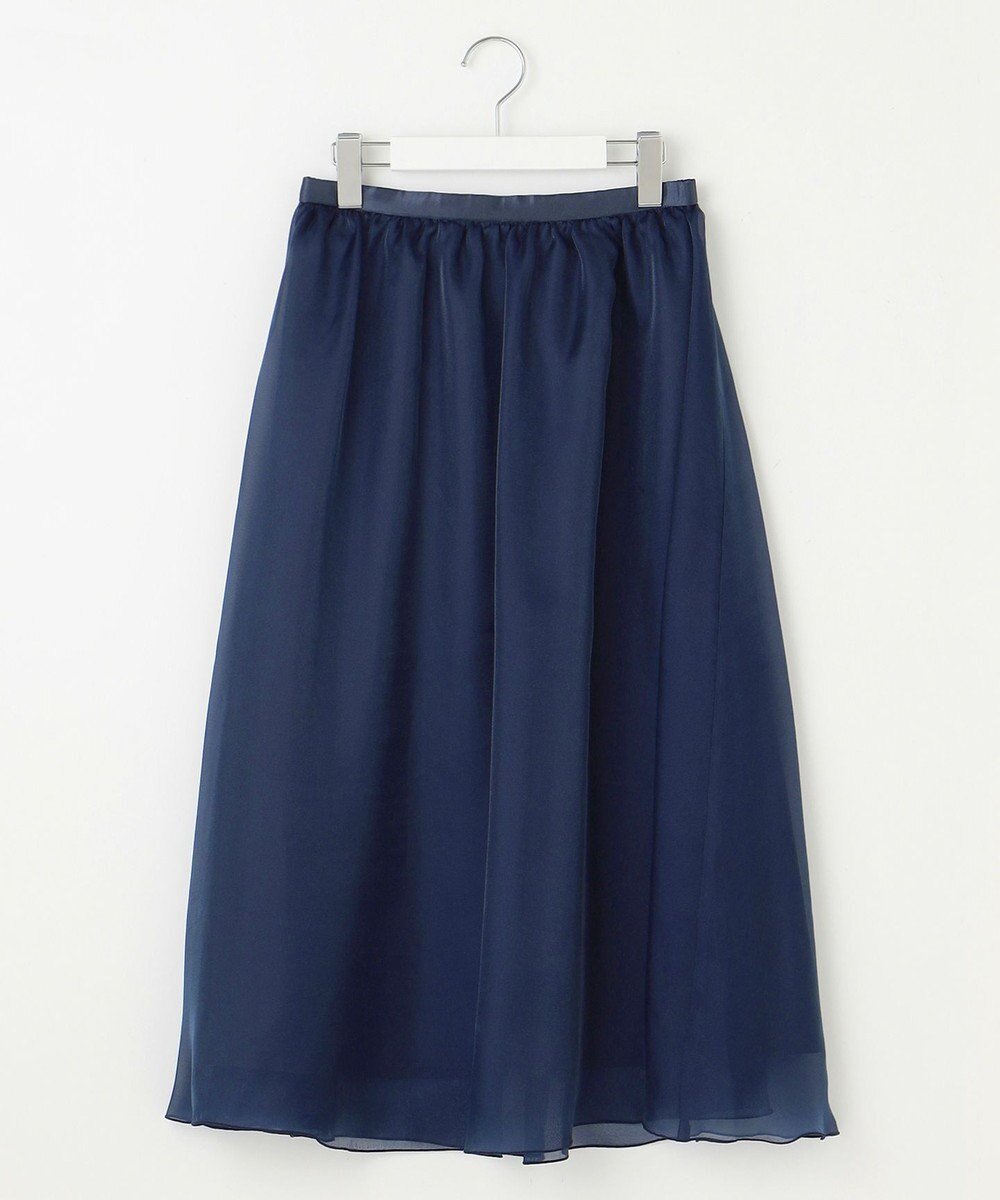 【フェルゥ/Feroux】の【洗える】シアーギャザーフレア スカート インテリア・キッズ・メンズ・レディースファッション・服の通販 founy(ファニー) 　ファッション　Fashion　レディースファッション　Fashion for Women　スカート　Skirts　Aライン・フレアスカート　A-Line & Flared Skirts　ギャザー　Gathered, Ruffled　シアー　Sheer, See-Through　トレンド　Trend, Trending Now　ロマンティック　Romantic, Feminine Style　エレガント 上品　Elegant　夏　Summer　春　Spring　S/S・春夏　SS, Spring/Summer, Warm Season　洗える　Machine Washable　ネイビー系|ID: prp329100004467495 ipo3291000000034757357