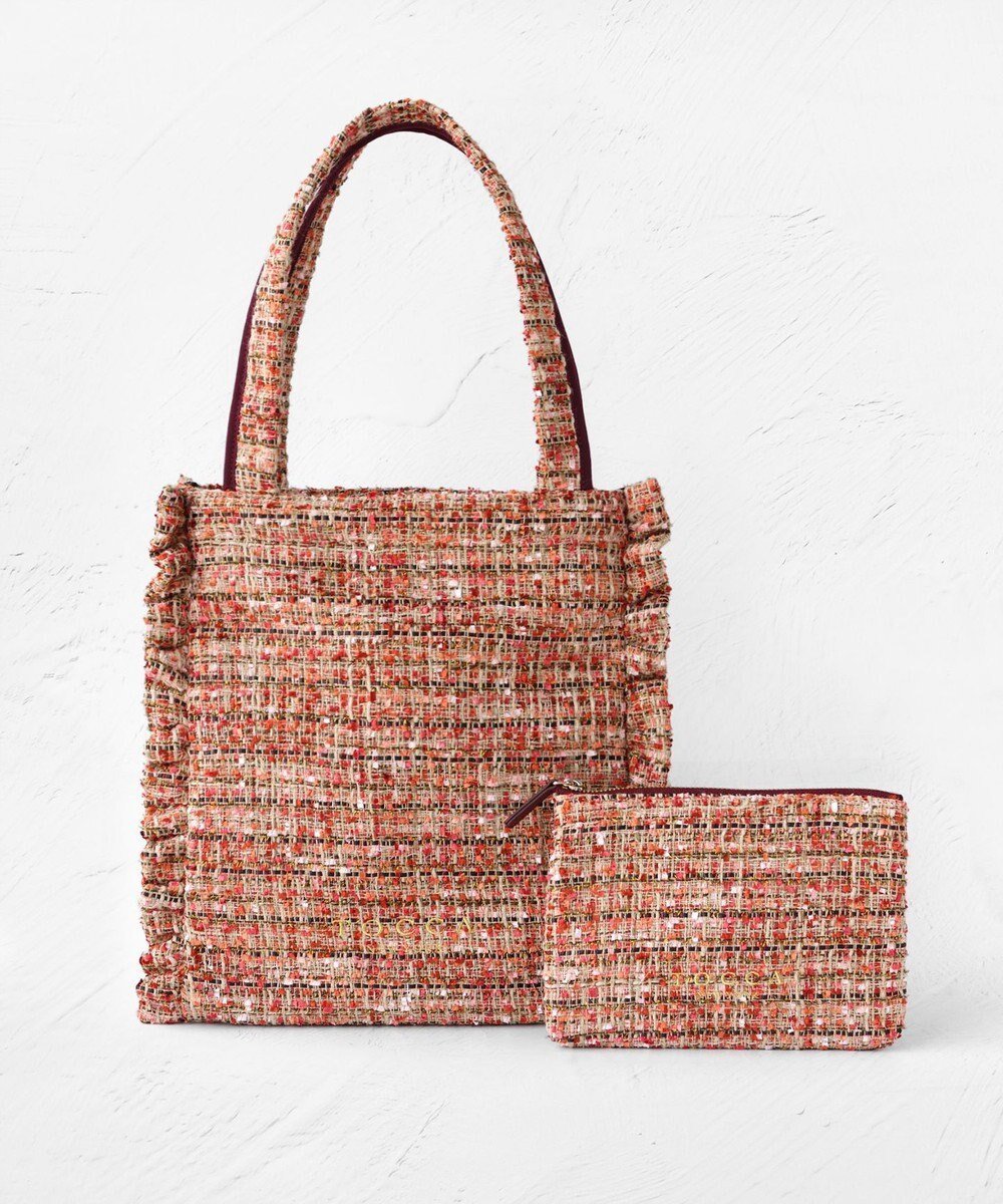 【トッカ/TOCCA】の【ヨンア×大人百花×TOCCAコラボカラー有り】PRECIOUS WAVES BAG WITH POUCH ポーチ付きトートバッグ インテリア・キッズ・メンズ・レディースファッション・服の通販 founy(ファニー) 　ファッション　Fashion　レディースファッション　WOMEN　バッグ　Bag　ポーチ　Pouches　エレガント 上品　Elegant　シンプル　Simple　スパンコール　Sequins　スペシャル　Special　財布　Wallet　雑誌　Magazine　デニム　Denim　トレンド　Trend　ドット　Dot　フェミニン　Feminine　フラット　Flat　フリル　Frills　ポケット　Pocket　ポーチ　Pouch　無地　Plain Color　リュクス　Luxe　レオパード　Leopard　A/W・秋冬　Aw・Autumn/Winter・Fw・Fall-Winter　冬　Winter　2024年　2024　ビジネス 仕事 通勤　Business　2024-2025秋冬・A/W　Aw/Autumn/Winter/Fw/Fall/2024-2025　サーモンツイード|ID: prp329100004467573 ipo3291000000032168062