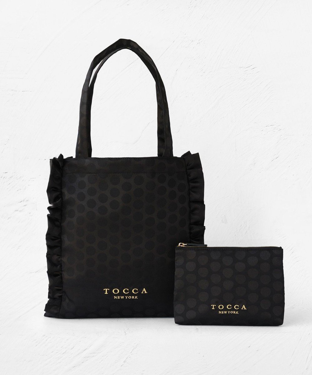 【トッカ/TOCCA】の【ヨンア×大人百花×TOCCAコラボカラー有り】PRECIOUS WAVES BAG WITH POUCH ポーチ付きトートバッグ インテリア・キッズ・メンズ・レディースファッション・服の通販 founy(ファニー) 　ファッション　Fashion　レディースファッション　Fashion for Women　バッグ　Bags　ポーチ&ミニバッグ　Pouches & Mini Bags　エレガント 上品　Elegant　シンプル　Simple, Minimal　スパンコール　Sequins, Sequin Embellishment　スペシャル　Special, Limited Edition　財布　Wallet, Purse　雑誌　Magazine, Fashion Magazine　デニム　Denim, Jeans Material　トレンド　Trend, Trending Now　ドット　Polka Dot, Dot Pattern　フェミニン　Feminine, Girly　フラット　Flat, Flat Shoes　フリル　Frill, Ruffle　ポケット　Pocket, Pocket Detail　ポーチ　Pouch, Small Case　無地　Plain, Solid Color　リュクス　Luxury, Elegant, High-End, Chic　レオパード　Leopard, Animal Print　A/W・秋冬　Autumn/Winter　冬　Winter / This Winter　2024年　2024　ビジネス 仕事 通勤　Business / Work / Commuting　2024-2025秋冬・A/W　Autumn/Winter 2024–25 AW24–25　ブラックドット|ID: prp329100004467573 ipo3291000000033604672