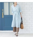 【自由区/JIYU-KU】の【洗える】テンセルリネンシャツワンピース オフ×ブルーストライプ|ID: prp329100004467625 ipo3291000000031967415