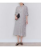 【自由区/JIYU-KU】の【洗える】テンセルリネンシャツワンピース フラックス×スレートストライプ|ID: prp329100004467625 ipo3291000000031967417