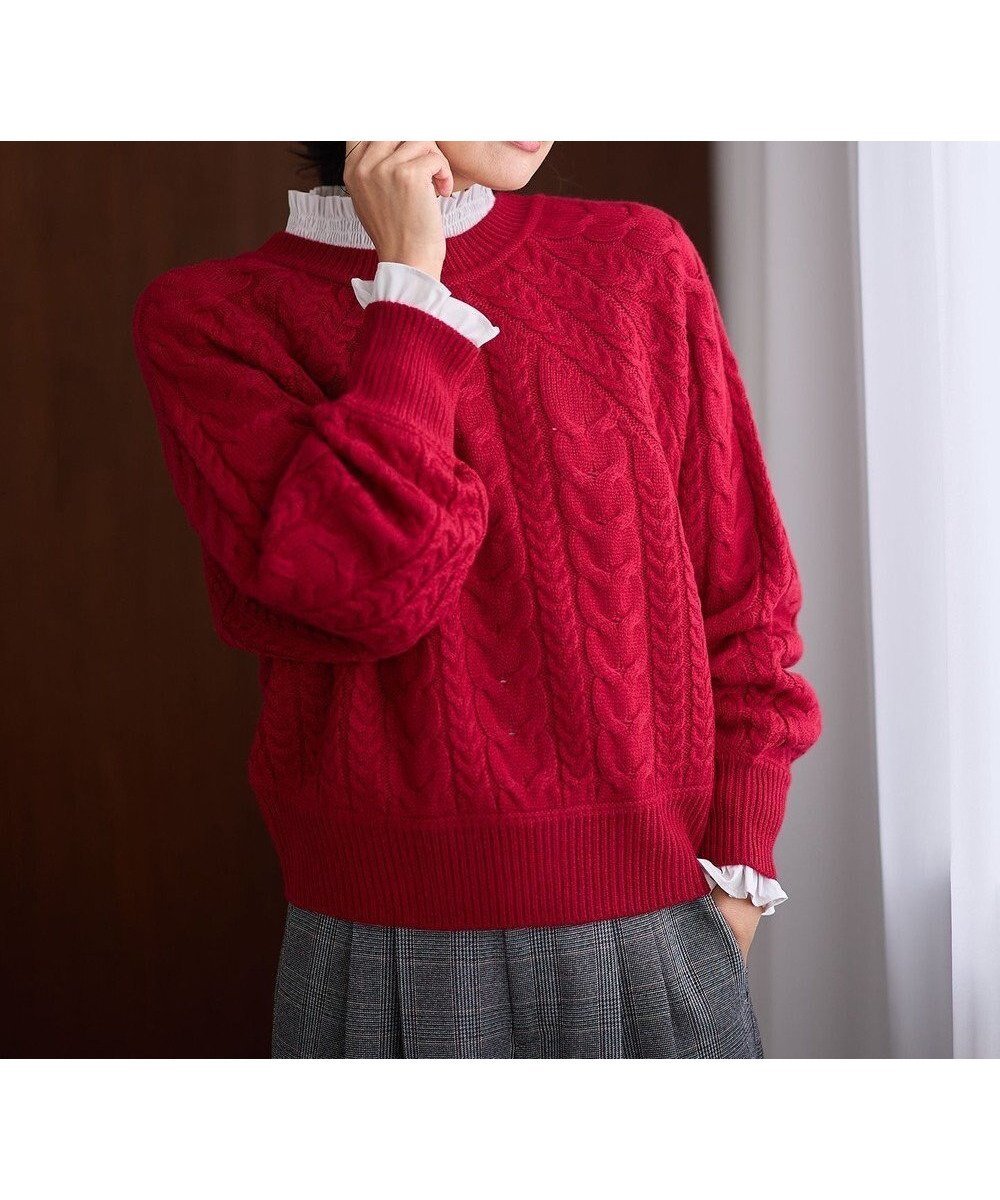 【エニー/ANY】の【洗濯機可】ソフトタッチケーブル2WAYニット インテリア・キッズ・メンズ・レディースファッション・服の通販 founy(ファニー) ファッション Fashion レディースファッション Fashion for Women トップス・カットソー Cut & Sew Tops ニット Knit Tops & Sweaters おすすめ Recommended / Our Picks アクリル Acrylic Material スリーブ Sleeve, Long Sleeve / Short Sleeve セーター Sweater, Knitwear A/W・秋冬 Autumn/Winter 鹿の子 Piqué, Kanoko Fabric レッド|ID: prp329100004467679 ipo3291000000034296740