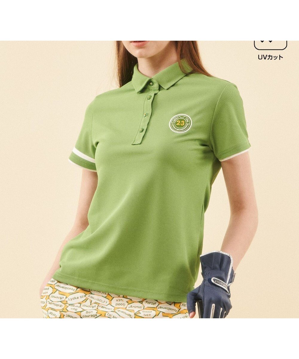 【23区 ゴルフ/NIJYUSANKU GOLF】の【WOMEN】【吸水速乾/UVカット】エイトロックポロシャツ インテリア・キッズ・メンズ・レディースファッション・服の通販 founy(ファニー) 　ファッション　Fashion　レディースファッション　WOMEN　トップス・カットソー　Tops/Tshirt　シャツ/ブラウス　Shirts/Blouses　ポロシャツ　Polo Shirts　アシンメトリー　Asymmetry　春　Spring　今季　This Season　吸水　Water Absorption　スポーティ　Sporty　ベーシック　Basic　ポロシャツ　Polo Shirt　モチーフ　Motif　レギュラー　Regular　S/S・春夏　Ss・Spring/Summer　再入荷　Restock/Back In Stock/Re Arrival　おすすめ　Recommend　夏　Summer　ゴルフ　Golf　グリーン系|ID: prp329100004467735 ipo3291000000031984041