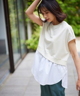 【エニィファム/any FAM】 【洗濯機可】裏毛レイヤード風トップス人気、トレンドファッション・服の通販 founy(ファニー) ファッション Fashion レディースファッション WOMEN トップス・カットソー Tops/Tshirt シャツ/ブラウス Shirts/Blouses ロング / Tシャツ T-Shirts カットソー Cut and Sewn おすすめ Recommend エアリー Airy カットソー Cut And Sew ショート Short トレンド Trend トレーナー Trainer ドッキング Docking バランス Balance 夏 Summer 春 Spring S/S・春夏 Ss・Spring/Summer |ID:prp329100004467960