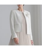 【23区/NIJYUSANKU】の【セットアップ対応】シャインツイードストレッチ ノーカラー ジャケット アイボリー系|ID: prp329100004468064 ipo3291000000031988277
