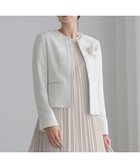 【23区/NIJYUSANKU】の【セットアップ対応】シャインツイードストレッチ ノーカラー ジャケット アイボリー系|ID: prp329100004468064 ipo3291000000032765512
