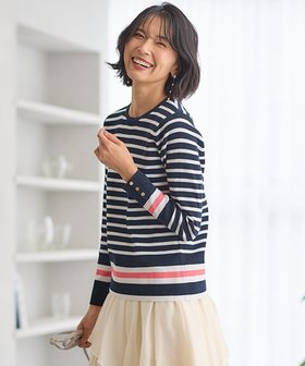 【23区/NIJYUSANKU】 【Oggi4月号掲載/洗える】ラスターコットンポリエステル ニット人気、トレンドファッション・服の通販 founy(ファニー) 雑誌掲載アイテム Magazine Items ファッション雑誌 Fashion Magazines オッジ Oggi ファッション Fashion レディースファッション WOMEN トップス・カットソー Tops/Tshirt ニット Knit Tops 春 Spring 洗える Washable 軽量 Lightweight 4月号 April Issue ストレッチ Stretch セーター Sweater 雑誌 Magazine デニム Denim ベーシック Basic ボーダー Border メタル Metal 無地 Plain Color S/S・春夏 Ss・Spring/Summer 夏 Summer 2024年 2024 2024春夏・S/S Ss,Spring/Summer,2024 エレガント 上品 Elegant ビジネス 仕事 通勤 Business |ID:prp329100004469053