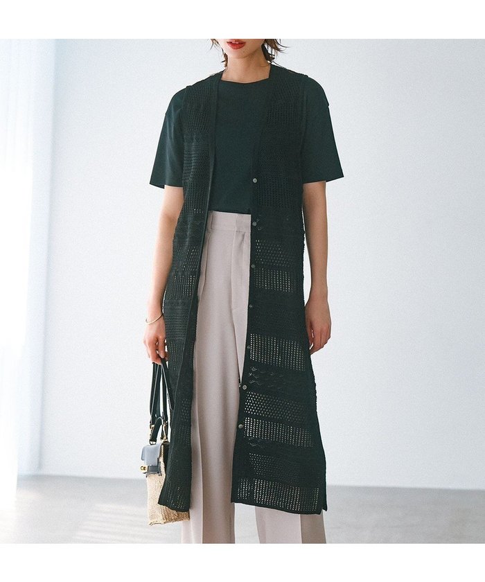 【23区/NIJYUSANKU】のレーシーパターン ロングジレ ニット インテリア・キッズ・メンズ・レディースファッション・服の通販 founy(ファニー) https://founy.com/ ファッション Fashion レディースファッション WOMEN アウター Coat Outerwear トップス・カットソー Tops/Tshirt ニット Knit Tops ベスト/ジレ Gilets/Vests 春 Spring スリット Slit タンク Tank バランス Balance ベスト Vest ミックス Mix レーシー Lacey S/S・春夏 Ss・Spring/Summer おすすめ Recommend 夏 Summer 2024年 2024 2024春夏・S/S Ss,Spring/Summer,2024 |ID: prp329100004469230 ipo3291000000031985104