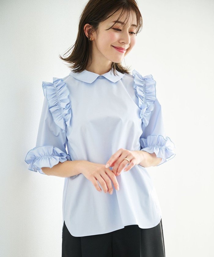 【ハッシュニュアンス/#Newans】の〈水野佐彩さんコラボ〉ロマンティックフリルディテールシャツ インテリア・キッズ・メンズ・レディースファッション・服の通販 founy(ファニー) https://founy.com/ ファッション Fashion レディースファッション WOMEN トップス・カットソー Tops/Tshirt シャツ/ブラウス Shirts/Blouses コラボ Collaboration フェミニン Feminine フリル Frills 半袖 Short Sleeve 夏 Summer 春 Spring S/S・春夏 Ss・Spring/Summer 洗える Washable |ID: prp329100004469232 ipo3291000000031968684