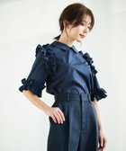 【ハッシュニュアンス/#Newans】の〈水野佐彩さんコラボ〉ロマンティックフリルディテールシャツ ネイビー|ID: prp329100004469232 ipo3291000000031968689