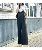 【フェルゥ/Feroux】の【洗える】フリルデザイン・サス付きパンツ ブラック系|ID: prp329100004469241 ipo3291000000031708448