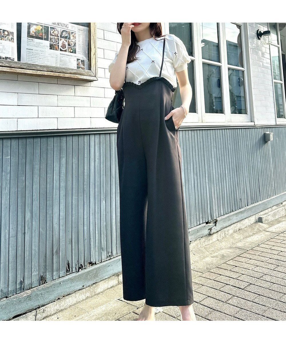 【フェルゥ/Feroux】の【洗える】フリルデザイン・サス付きパンツ インテリア・キッズ・メンズ・レディースファッション・服の通販 founy(ファニー) 　ファッション　Fashion　レディースファッション　WOMEN　パンツ　Pants　コンパクト　Compact　サスペンダー　Suspenders　シンプル　Simple　バランス　Balance　フェミニン　Feminine　フリル　Frills　マニッシュ　Mannish　夏　Summer　春　Spring　S/S・春夏　Ss・Spring/Summer　洗える　Washable　ブラック系|ID: prp329100004469241 ipo3291000000031708448