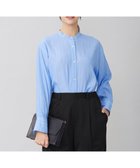 【自由区/JIYU-KU】の【洗える】SOMELOSテンセルバンドカラー シャツ サックス×オフ|ID: prp329100004469245 ipo3291000000031969907
