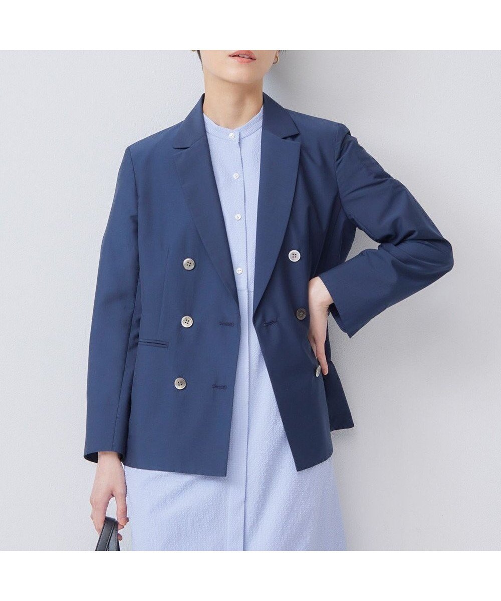 【組曲/KUMIKYOKU】の【WEB限定】シアーボイル ダブルブレストジャケット インテリア・キッズ・メンズ・レディースファッション・服の通販 founy(ファニー) 　ファッション　Fashion　レディースファッション　Fashion for Women　アウター　Coat / Outerwear Collection　レディースジャケット・軽アウター　Jackets　テーラードジャケット / 通勤・きれいめスタイル　Tailored Jackets & Blazers　おすすめ　Recommended / Our Picks　ジャケット　Jacket, Outerwear　デニム　Denim, Jeans Material　バランス　Balance, Style Balance　エレガント 上品　Elegant　夏　Summer　春　Spring　S/S・春夏　SS, Spring/Summer, Warm Season　ビジネス 仕事 通勤　Business / Work / Commuting　ネイビー系|ID: prp329100004469247 ipo3291000000036293395