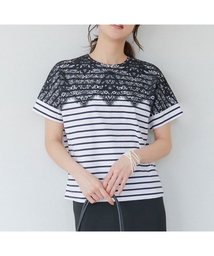【自由区/JIYU-KU】の【洗える】レース Tシャツ インテリア・キッズ・メンズ・レディースファッション・服の通販 founy(ファニー) https://founy.com/ ファッション Fashion レディースファッション WOMEN トップス・カットソー Tops/Tshirt シャツ/ブラウス Shirts/Blouses ロング / Tシャツ T-Shirts カットソー Cut and Sewn カットソー Cut And Sew カリフォルニア California ダメージ Damage ボーダー Border レース Race 半袖 Short Sleeve 夏 Summer 春 Spring S/S・春夏 Ss・Spring/Summer 洗える Washable 無地 Plain Color |ID: prp329100004469250 ipo3291000000031976043