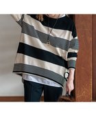 【23区/NIJYUSANKU】の【洗える】ウールコットンストレッチ オーバーサイズ ニット ブラック×ベージュ|ID: prp329100004469276 ipo3291000000031964341