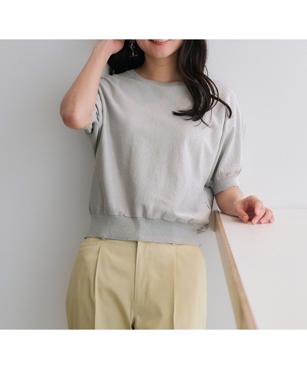 【エニィ スィス/any SiS】の【洗える】ドルマンスリーブラメ ニット インテリア・キッズ・メンズ・レディースファッション・服の通販 founy(ファニー) ファッション Fashion レディースファッション Fashion for Women トップス・カットソー Cut & Sew Tops ニット Knit Tops & Sweaters セーター Sweater, Knitwear デコルテ Décolleté, Neckline トレンド Trend, Trending Now フェミニン Feminine, Girly レギュラー Regular, Standard Fit エレガント 上品 Elegant 夏 Summer 春 Spring S/S・春夏 SS, Spring/Summer, Warm Season 洗える Machine Washable シルバー|ID: prp329100004469928 ipo3291000000034365796