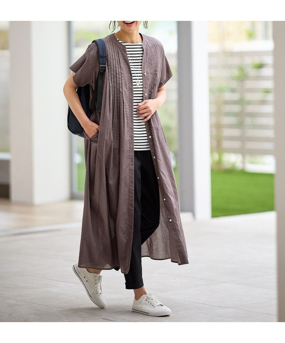 【エニィファム/any FAM】のピンタックデザインシャツワンピース インテリア・キッズ・メンズ・レディースファッション・服の通販 founy(ファニー) 　ファッション　Fashion　レディースファッション　Fashion for Women　ワンピース　Dresses　シャツワンピース / 1枚で着映えコーデ　Shirt Dresses　おすすめ　Recommended / Our Picks　インド　Indian Textile　インナー　Innerwear　タンク　Tank Top, Sleeveless Top　夏　Summer　春　Spring　S/S・春夏　SS, Spring/Summer, Warm Season　羽織　Haori, Light Jacket　チャコール|ID: prp329100004469957 ipo3291000000032655140