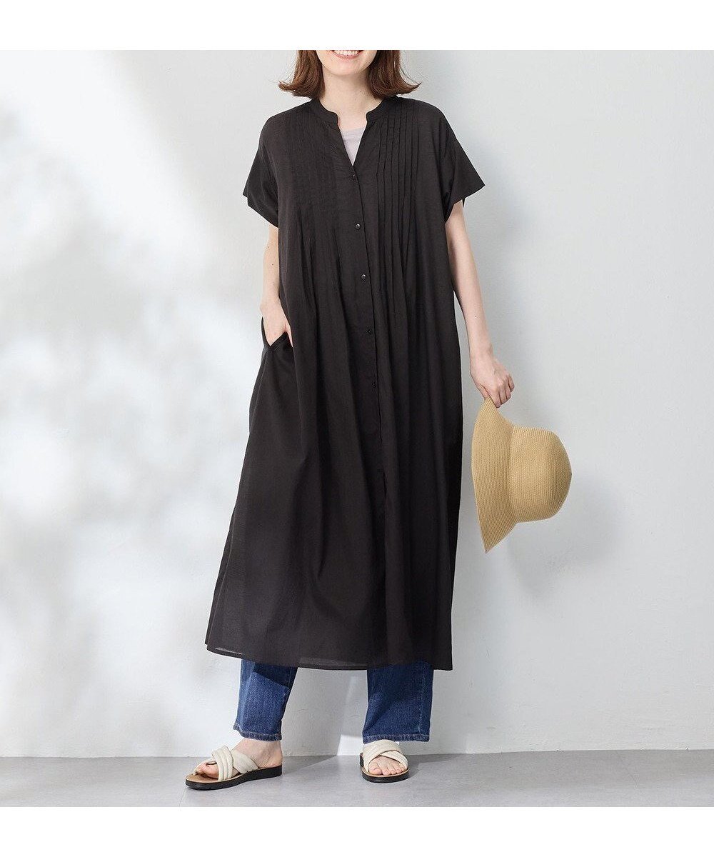 【エニィファム/any FAM】のピンタックデザインシャツワンピース インテリア・キッズ・メンズ・レディースファッション・服の通販 founy(ファニー) 　ファッション　Fashion　レディースファッション　Fashion for Women　ワンピース　Dresses　シャツワンピース / 1枚で着映えコーデ　Shirt Dresses　おすすめ　Recommended / Our Picks　インド　Indian Textile　インナー　Innerwear　タンク　Tank Top, Sleeveless Top　夏　Summer　春　Spring　S/S・春夏　SS, Spring/Summer, Warm Season　羽織　Haori, Light Jacket　ブラック|ID: prp329100004469957 ipo3291000000032655141