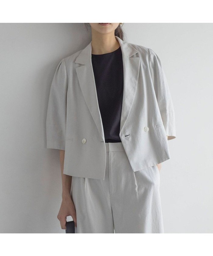 【組曲/KUMIKYOKU】のリネンレーヨン ジャケット インテリア・キッズ・メンズ・レディースファッション・服の通販 founy(ファニー) https://founy.com/ ファッション Fashion レディースファッション WOMEN アウター Coat Outerwear ジャケット Jackets テーラードジャケット Tailored Jackets 春 Spring クロップド Cropped サマー Summer ジャケット Jacket スリーブ Sleeve セットアップ Set Up トレンド Trend ドレープ Drape ボトム Bottom リネン Linen S/S・春夏 Ss・Spring/Summer おすすめ Recommend 夏 Summer |ID: prp329100004470465 ipo3291000000031824450