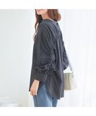 【ティアクラッセ/Tiaclasse】のドロストギャザー袖シャツチュニック チャコールグレー|ID: prp329100004470538 ipo3291000000035772707