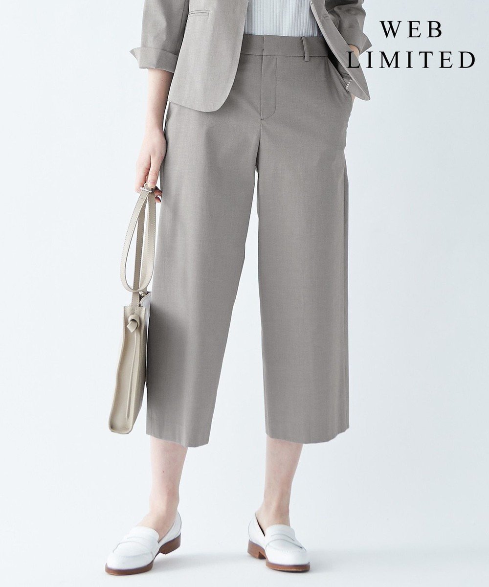 【ジェイ プレス/J.PRESS】の【シワになりにくい】コットンフィッティーシャーク ワイドパンツ インテリア・キッズ・メンズ・レディースファッション・服の通販 founy(ファニー) 　ファッション　Fashion　レディースファッション　Fashion for Women　パンツ　Pants & Trousers　ワイド　Wide, Wide Fit　人気　Popular, Best Seller　夏　Summer　定番　Standard, Basic Item　春　Spring　S/S・春夏　SS, Spring/Summer, Warm Season　洗える　Machine Washable　[WEB限定]グレー系|ID: prp329100004470896 ipo3291000000032603353
