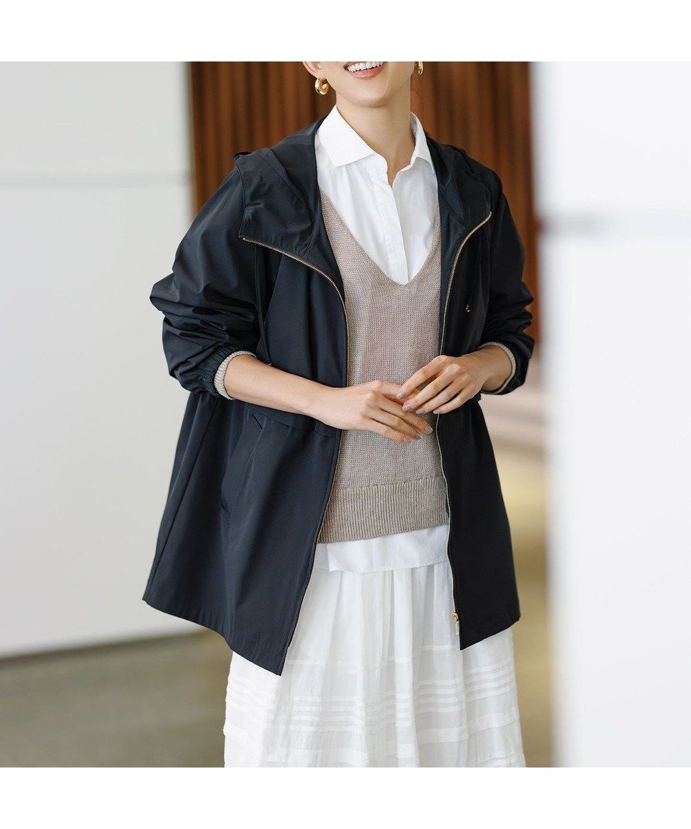 【23区/NIJYUSANKU】の【洗える/撥水加工】ナイロン2WAYストレッチ フーデットアウター インテリア・キッズ・メンズ・レディースファッション・服の通販 founy(ファニー) 　ファッション　Fashion　レディースファッション　WOMEN　アウター　Coat Outerwear　ジャケット　Jackets　春　Spring　洗える　Washable　ジップアップ　Zip Up　ジャケット　Jacket　ストレッチ　Stretch　トレンド　Trend　定番　Standard　フロント　Front　ブルゾン　Blouson　ベーシック　Basic　モダン　Modern　S/S・春夏　Ss・Spring/Summer　再入荷　Restock/Back In Stock/Re Arrival　夏　Summer　2024年　2024　2024春夏・S/S　Ss,Spring/Summer,2024　ブラック系|ID: prp329100004471052 ipo3291000000031988412