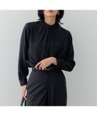【23区/NIJYUSANKU】の【吸水速乾/UVケア/防シワ性】バックサテンアムンゼン スタンドフリル ブラウス ネイビー系|ID: prp329100004471074 ipo3291000000031963528