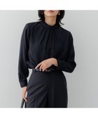 【23区/NIJYUSANKU】の【吸水速乾/UVケア/防シワ性】バックサテンアムンゼン スタンドフリル ブラウス ネイビー系|ID: prp329100004471074 ipo3291000000032646371