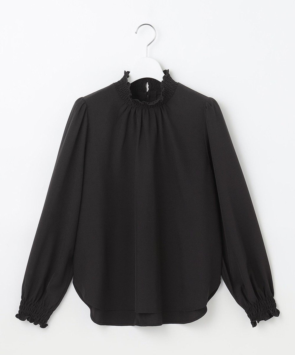 【フェルゥ/Feroux】の【洗える】スタンドネックブラウス インテリア・キッズ・メンズ・レディースファッション・服の通販 founy(ファニー) 　ファッション　Fashion　レディースファッション　WOMEN　トップス・カットソー　Tops/Tshirt　シャツ/ブラウス　Shirts/Blouses　インナー　Inner　シャーリング　Shirring　シンプル　Simple　ベーシック　Basic　今季　This Season　冬　Winter　洗える　Washable　A/W・秋冬　Aw・Autumn/Winter・Fw・Fall-Winter　ブラック系|ID: prp329100004471162 ipo3291000000031964100