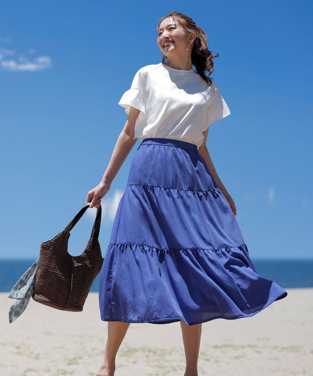 【エニィ スィス/any SiS】の【撥水・UVカット・速乾】ティアード スカート 人気、トレンドファッション・服の通販 founy(ファニー) 　ファッション　Fashion　レディースファッション　WOMEN　スカート　Skirt　ティアードスカート　Tiered Skirts　ヴィンテージ　Vintage　春　Spring　軽量　Lightweight　シンプル　Simple　ストレッチ　Stretch　ティアード　Tiered　ティアードスカート　Tiered Skirt　トリミング　Trimming　パウダー　Powder　フラット　Flat　S/S・春夏　Ss・Spring/Summer　再入荷　Restock/Back In Stock/Re Arrival　おすすめ　Recommend　夏　Summer　旅行　Travel　 other-1|ID: prp329100004471216 ipo3291000000032236352