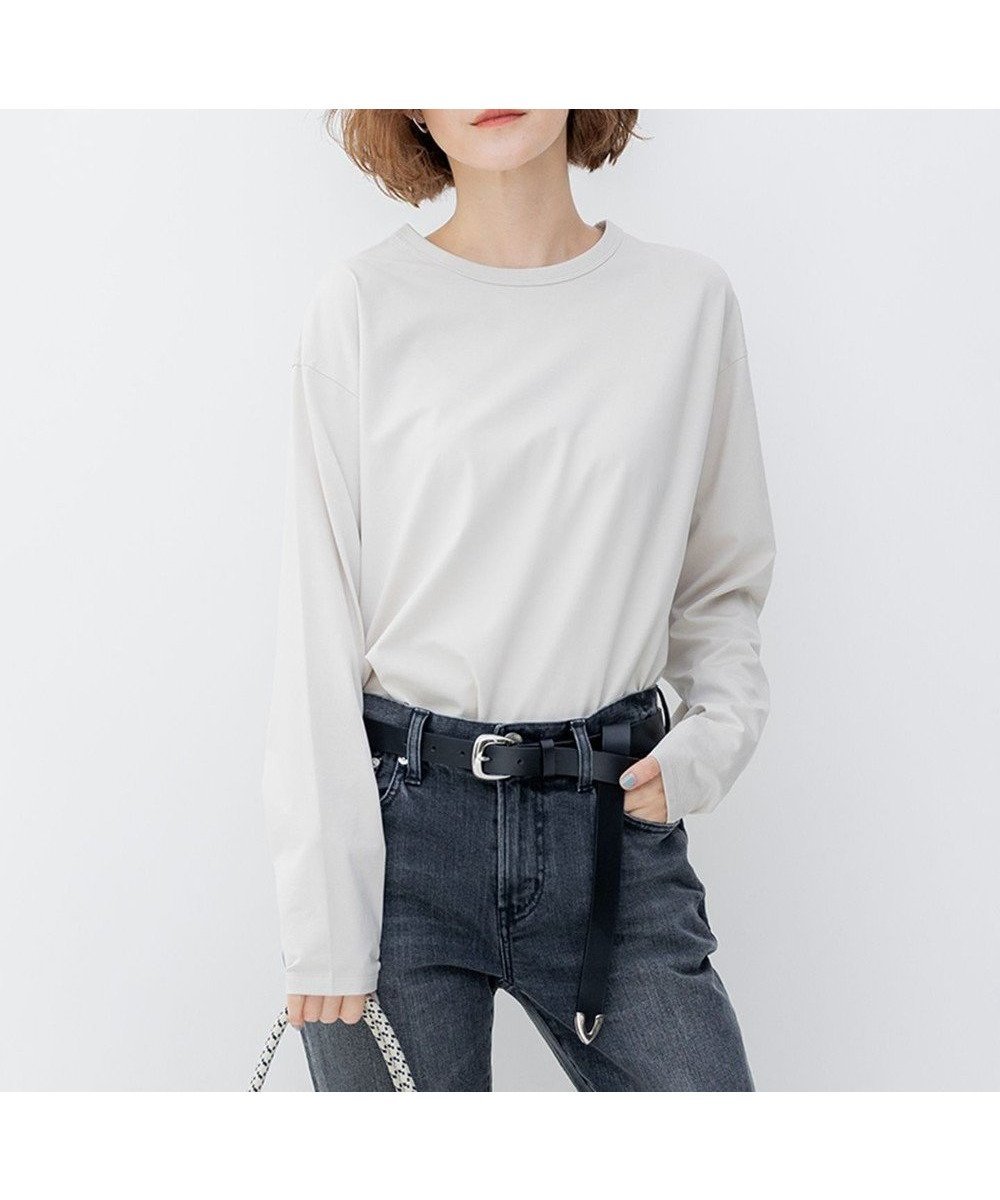 【23区/NIJYUSANKU】の【大好評素材/洗える】コットンベアジャージー ロング Tシャツ インテリア・キッズ・メンズ・レディースファッション・服の通販 founy(ファニー) 　ファッション　Fashion　レディースファッション　Fashion for Women　トップス・カットソー　Cut & Sew Tops　シャツ・ブラウス・オフィスカジュアル　Elegant Blouses & Button-Ups　ロングTシャツ・Tシャツ　Longline T-Shirts & Tees　カットソー・ベーシックTシャツ　Cut-and-Sewn Tops / Stretch Tees & Basics　洗える　Machine Washable　カットソー　Cut and Sewn Top　コンビ　Combo, Combination Style　ストレッチ　Stretch, Stretchy Fabric　スリット　Slit, Slit Detail　雑誌　Magazine, Fashion Magazine　なめらか　Smooth, Silky Texture　ベーシック　Basic, Essential　ペプラム　Peplum, Flared Hem　ボーダー　Border, Stripe　無地　Plain, Solid Color　ロング　Long, Long-Length　A/W・秋冬　Autumn/Winter　S/S・春夏　SS, Spring/Summer, Warm Season　夏　Summer　エレガント 上品　Elegant　アイボリー系|ID: prp329100004471257 ipo3291000000032674895