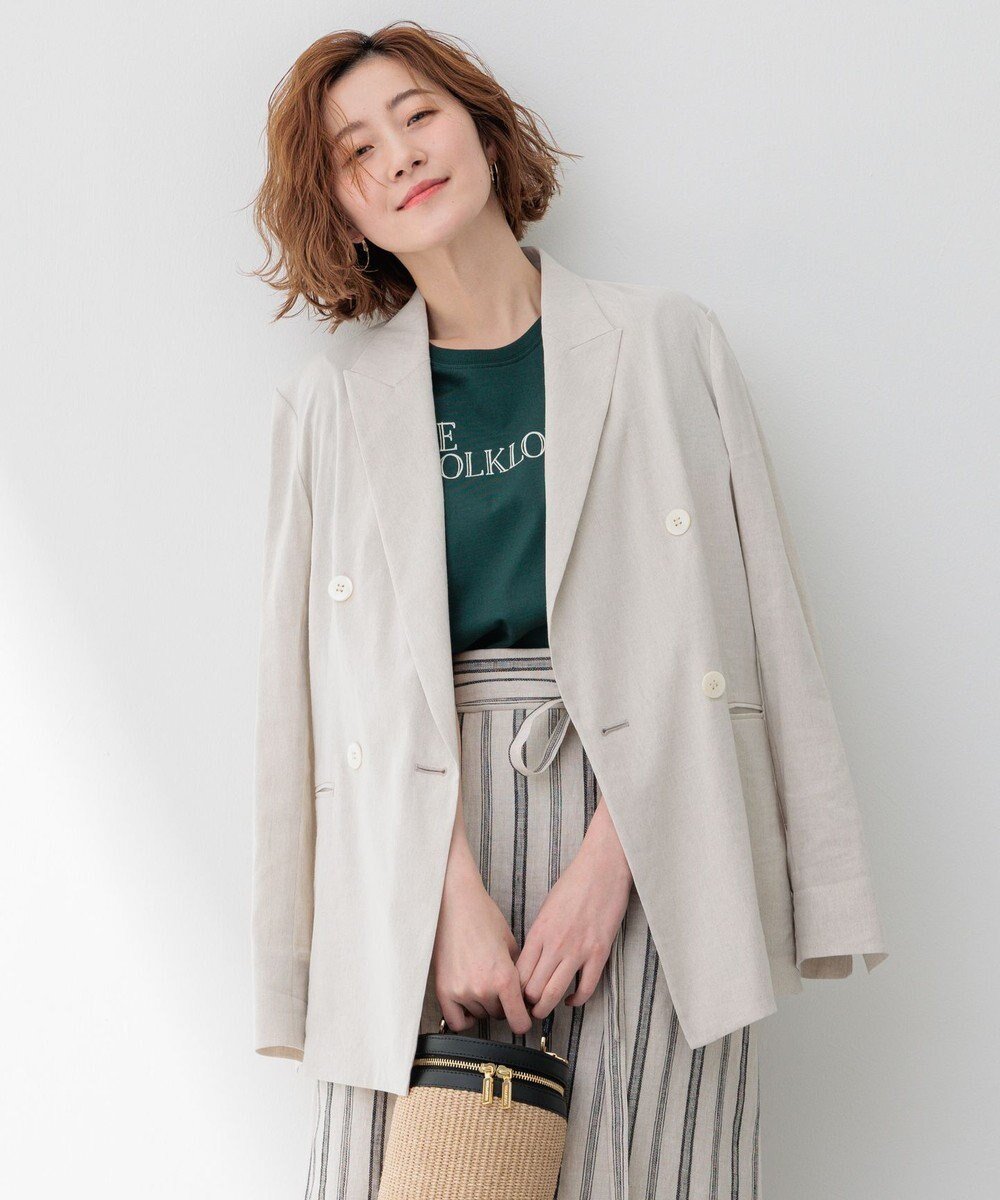 【23区/NIJYUSANKU】の【セットアップ対応/洗える】リネンレーヨンストレッチ ダブル ジャケット 人気、トレンドファッション・服の通販 founy(ファニー) 　ファッション　Fashion　レディースファッション　WOMEN　アウター　Coat Outerwear　ジャケット　Jackets　テーラードジャケット　Tailored Jackets　春　Spring　洗える　Washable　ジャケット　Jacket　ストレッチ　Stretch　スリット　Slit　セットアップ　Set Up　ダブル　Double　フロント　Front　ボトム　Bottom　リネン　Linen　リラックス　Relax　S/S・春夏　Ss・Spring/Summer　再入荷　Restock/Back In Stock/Re Arrival　夏　Summer　2024年　2024　2024春夏・S/S　Ss,Spring/Summer,2024　 other-1|ID: prp329100004471877 ipo3291000000032026075
